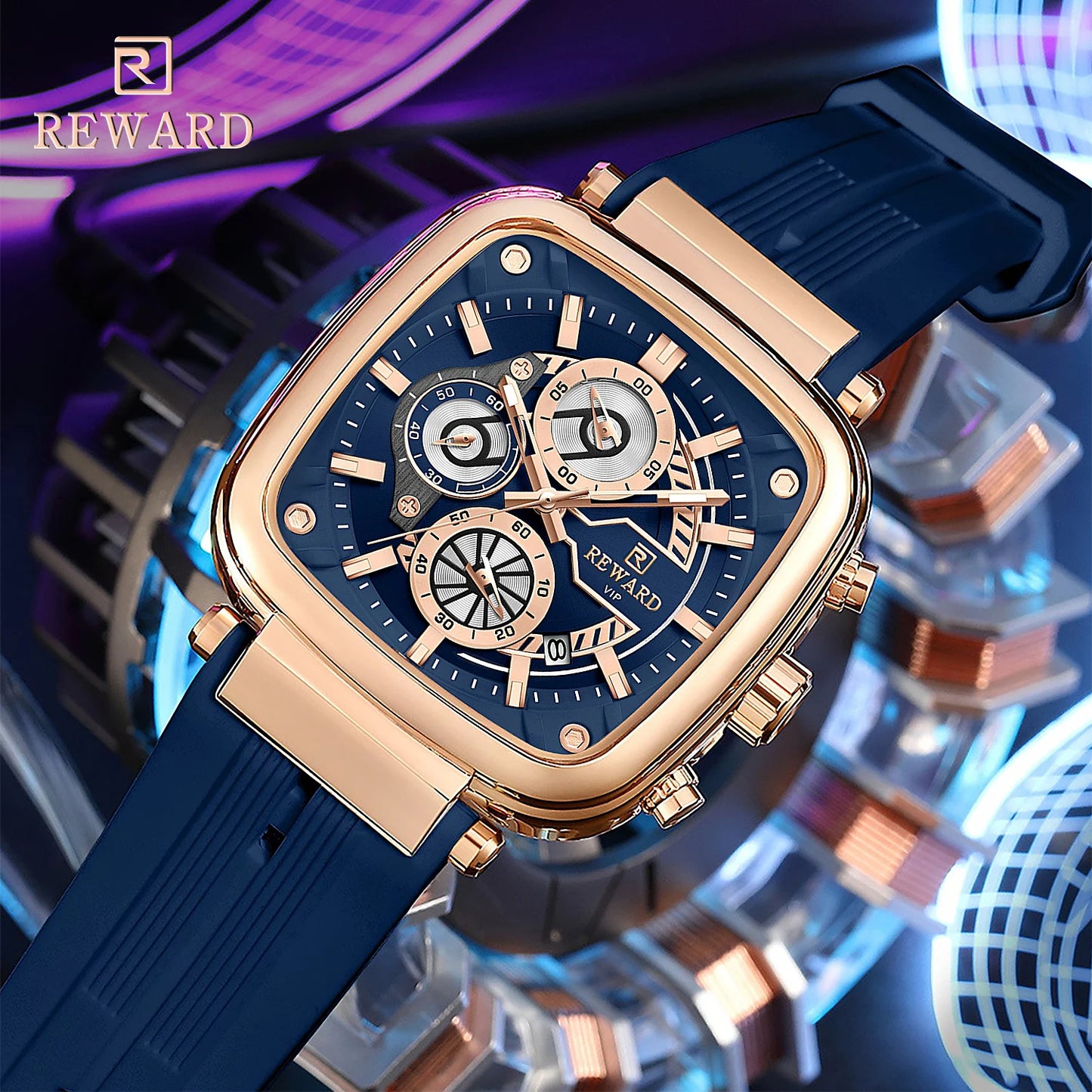 REWARD Man Watch Top Brand Luxury Watches Fashion Clock Man Silicone Strap
