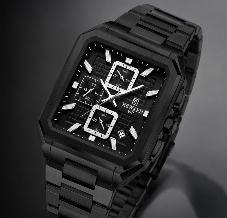 2026 New Quartz Watches Square Men's Watches Chronograph Display Wristwatches Casual Clock Male