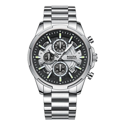 Mark Fairwhale Multifunctional Men Watch Stainless Steel Strap.