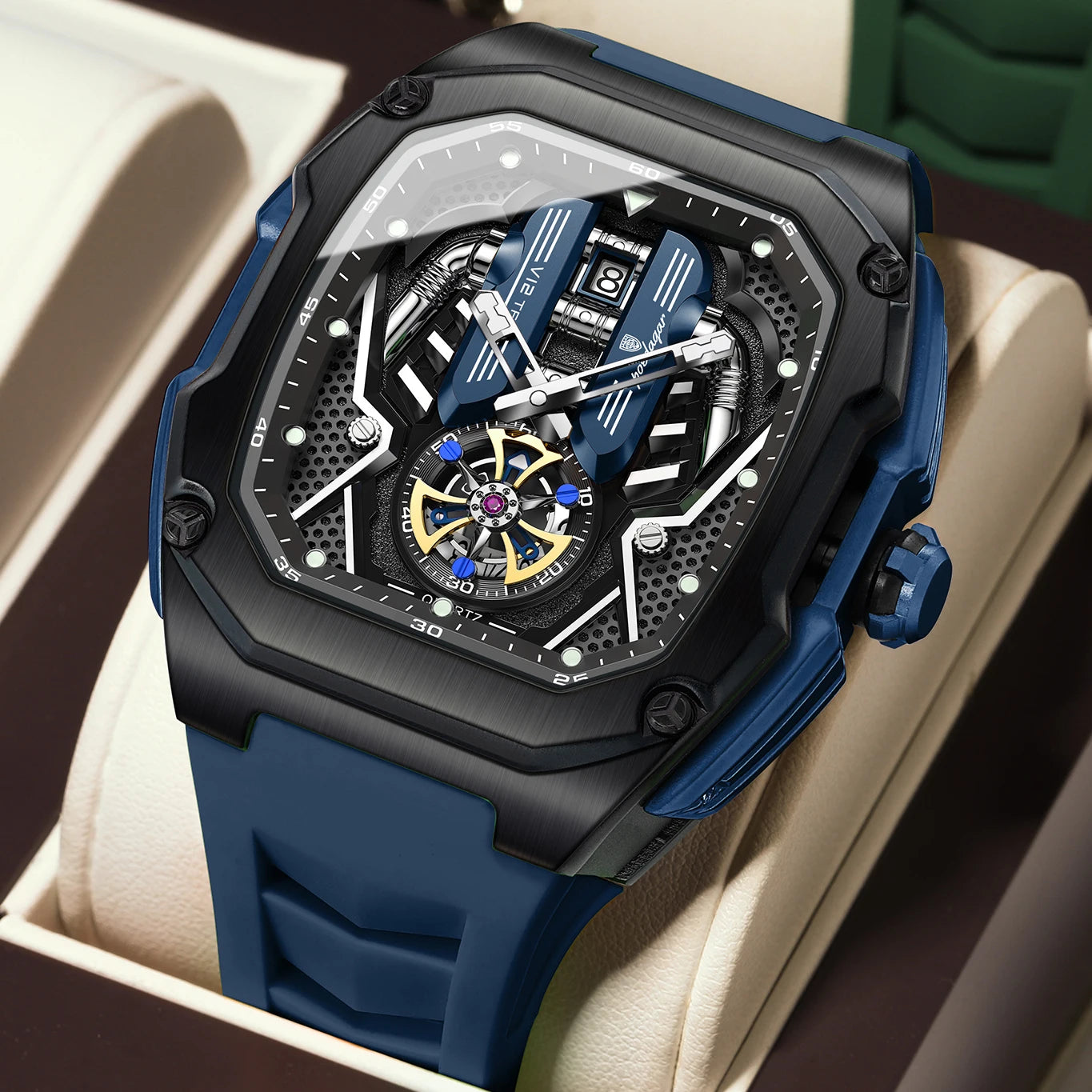 POEDAGAR Fashion Luxury Man Wristwatch Sport Waterproof Luminous Date Watches For Men Top Casual Quartz Silicone Men Watch Reloj