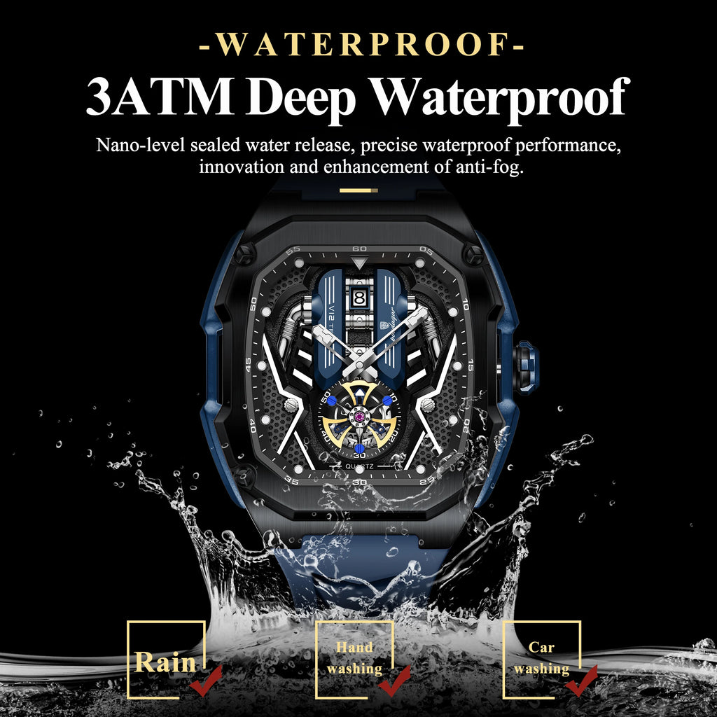 POEDAGAR Fashion Luxury Man Wristwatch Sport Waterproof Luminous Date Watches For Men Top Casual Quartz Silicone Men Watch Reloj