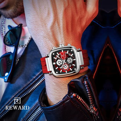 REWARD Man Watch Top Brand Luxury Watches Fashion Clock Man Silicone Strap