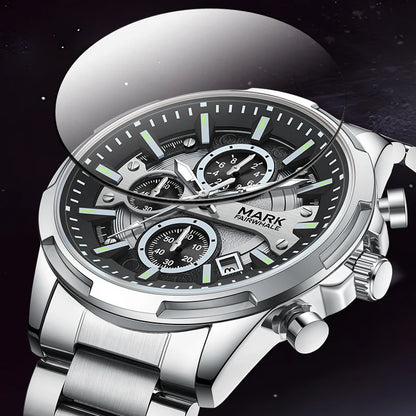 Mark Fairwhale Men Watch Stainless Steel Strap Casual Sports Style.