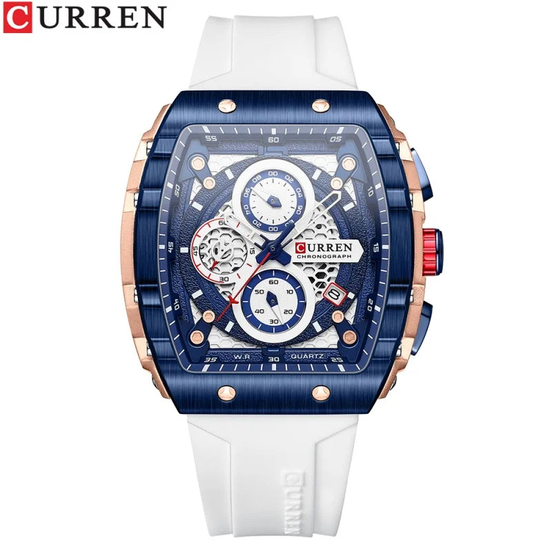 CURREN 8442 Unisex Men's Quartz Watch Waterproof Multi-functional 6-Hand Wristwatch with Calendar Functions