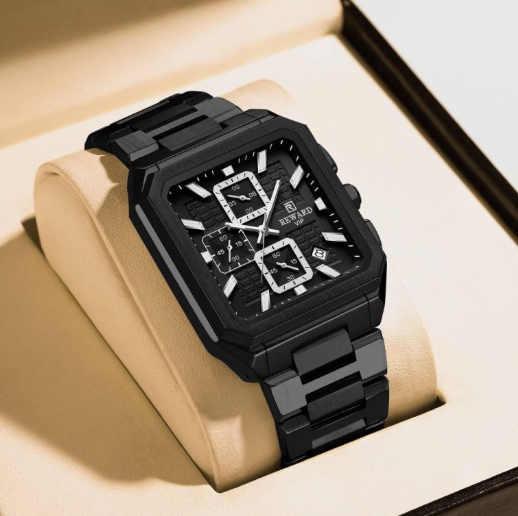 2026 New Quartz Watches Square Men's Watches Chronograph Display Wristwatches Casual Clock Male