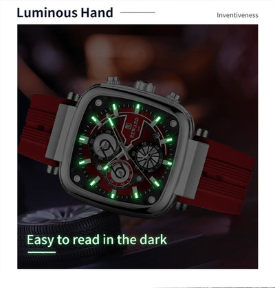 REWARD Casual Sport Quartz Man Watch Top Brand Luxury Red Watches Fashion Clock Man Silicone Strap