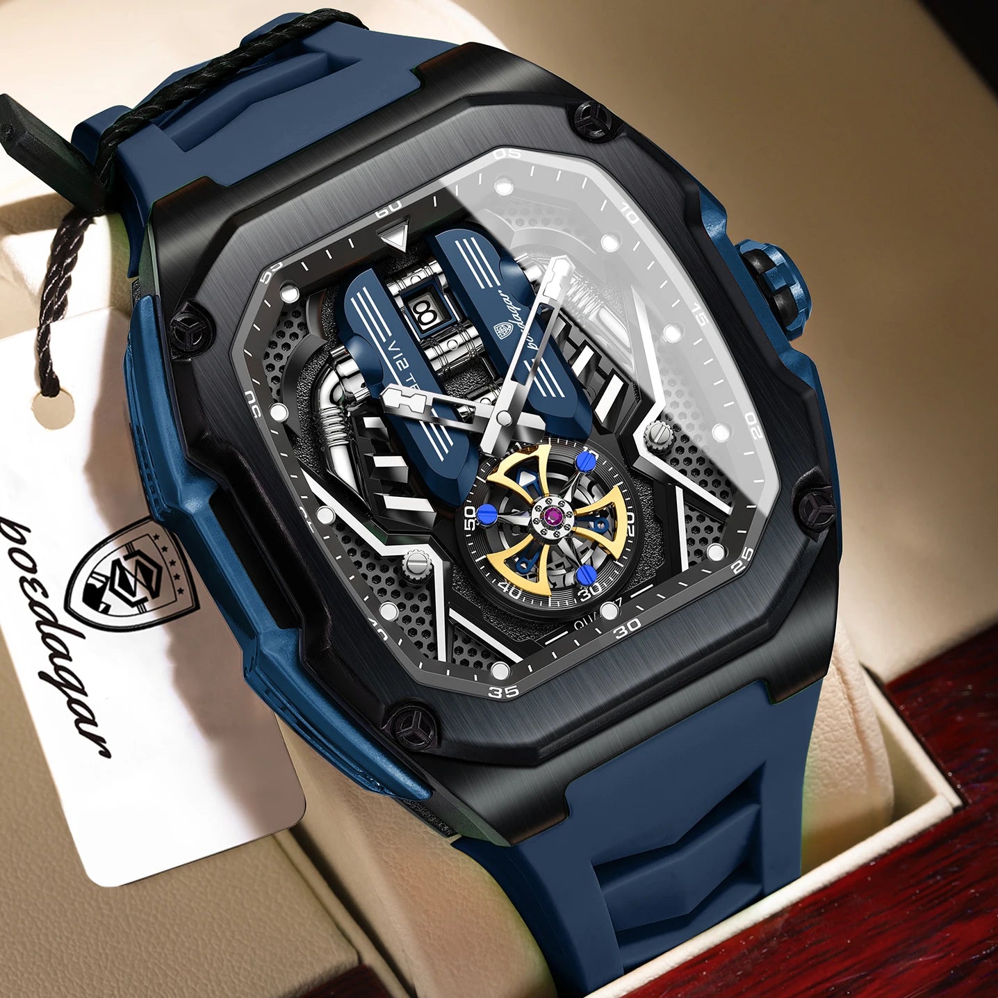 POEDAGAR Fashion Luxury Man Wristwatch Sport Waterproof Luminous Date Watches For Men Top Casual Quartz Silicone Men Watch Reloj