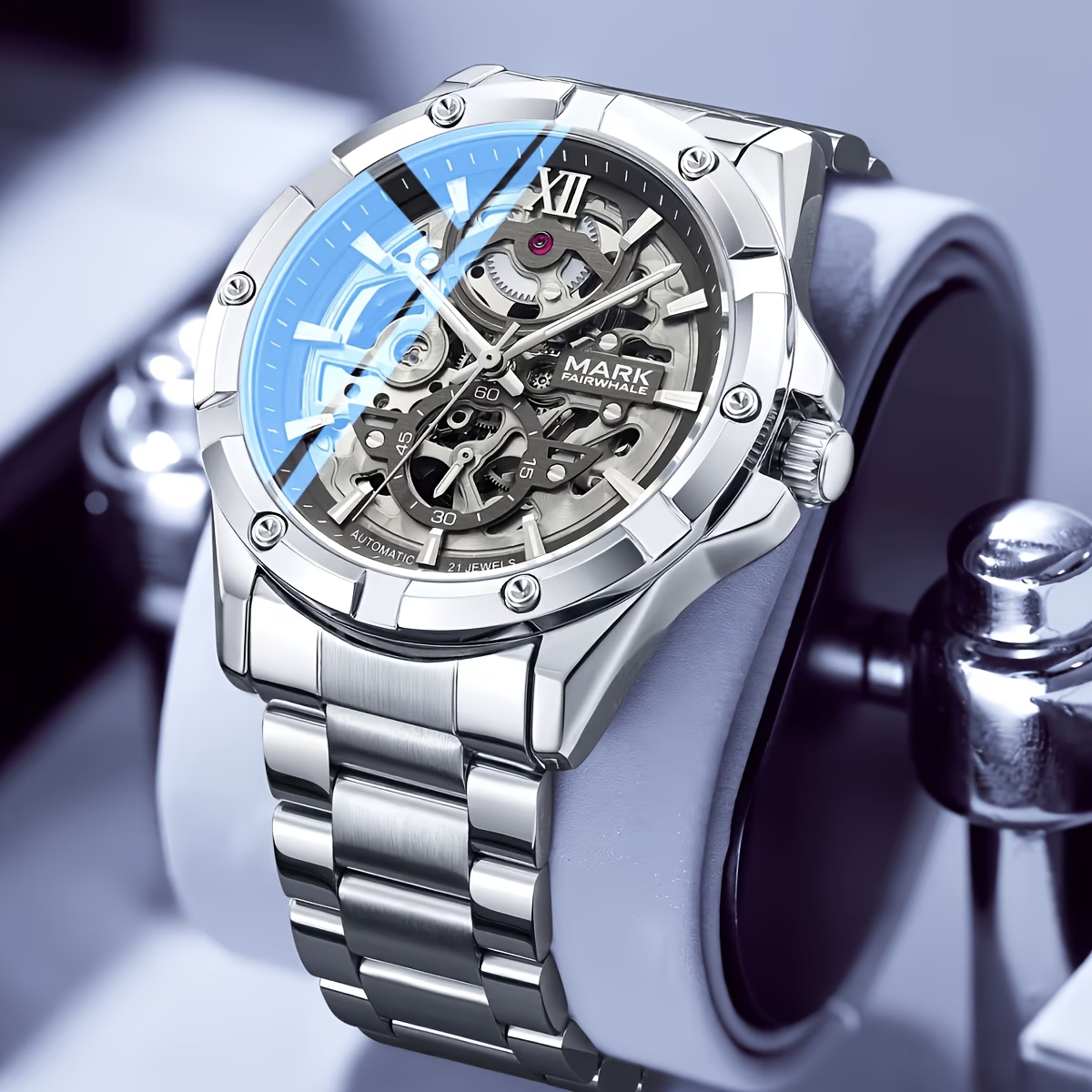 Mark Fairwhale Multifunctional Men Watch Stainless Steel Strap.